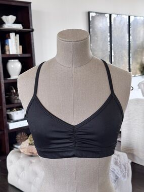 ALO Yoga Black V-Neck Bralette with Thin Straps